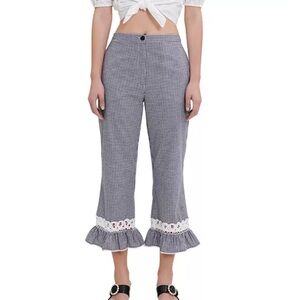 NWOT MAJE
Pitchy Cotton Gingham Ruffled Pants SIZE 38